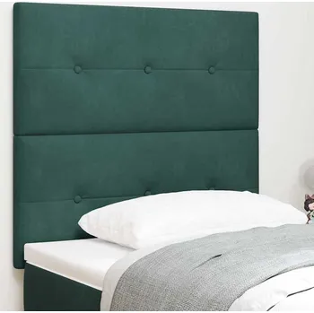 vidaXL LED hlavová deska s LED pásovými světly Zelená 90 cm Polyester [3338407]