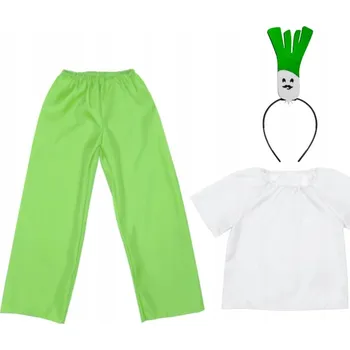 Karnevalový kostým PÓRKOVÝ KOSTÝM ZELENINOVÁ KOSTÝM KOSTÝM JARNÍ PLES DEN OVOCE A ZELENINY 134-140