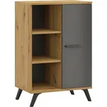 FALCO Knihovna malá s dvířky Robie 2 grafit/artisan