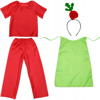 Karnevalový kostým KOSTÝM ŘEDKVIČKOVÝ ŘEDKVIČKA 134-140 5 ks