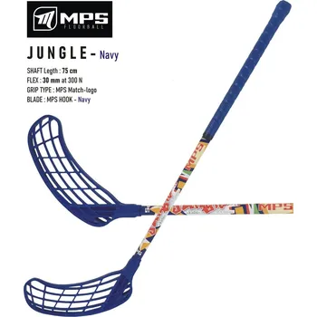 Florbalová hůl MPS JUNGLE Navy Florbalová hůl námořnická modrá, Levá (levá ruka dole), 75cm (=85cm)
