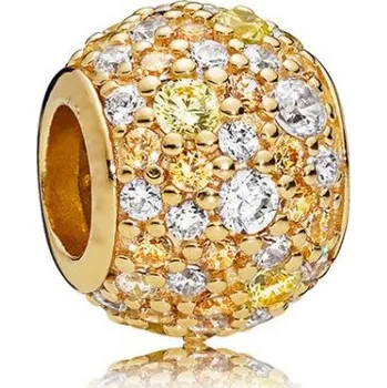 Korálek Prosperk Korálek stříbrný na náramek zlatý se zirkony S0060