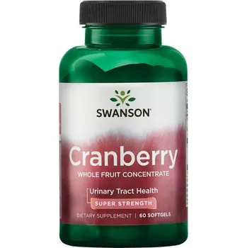 Zdraví Swanson Super Strength Cranberry Whole Fruit Concentrate Doplněk stravy pro zdraví močových cest 60 ks, gelové tablety