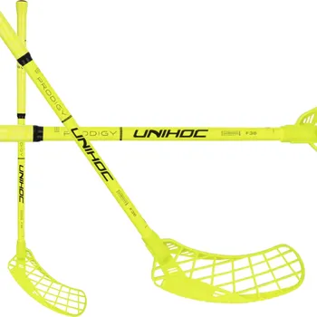 Florbalová hůl Unihoc EPIC PRODIGY 36 yellow Florbalová hůl neonově žlutá, Levá (levá ruka dole), 70cm (=80cm)