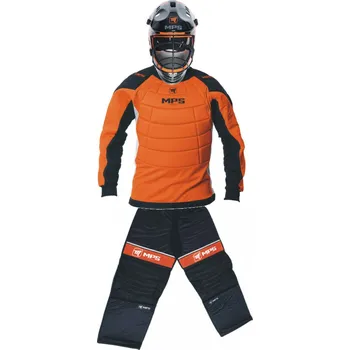 Florbalový dres MPS Goalie set with HELMET Brankářský set M, oranžová / černá