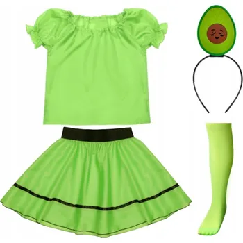 Karnevalový kostým KOSTÝM AVOKÁDO OVOCE PŘEVLEK OVOCE 134-140 5 dílků