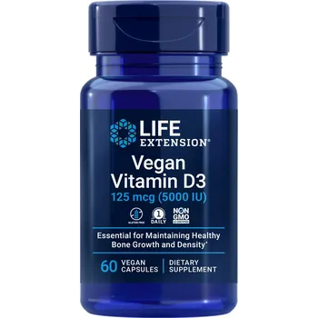 Life Extension Vegan Vitamin D3 Doplněk stravy s obsahem vitaminu D3 60 ks, vegetariánská kapsle, 125 µg, EXP. 06/2025