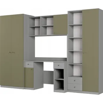 Obývací stěna Nábytková Stěna Bravo sada nábytku do obývacího pokoje RTV šedá platinová