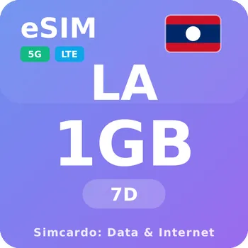 SIM karta Laos Mobilní Internet - eSIM 1GB 7 dní datová SIM karta