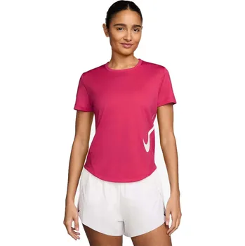 Pánská móda Dámské běžecké triko s krátkým rukávem NIKE-W NK TEMPO SWSH HBR DF SS TOP RUSH PINK/WHITE Růžová M