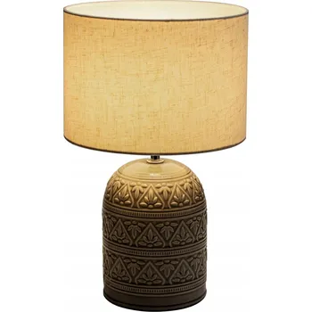 Lampička Stolní lampa Lindby Aelith, Ø 40 cm, hnědá, keramická, patice E27