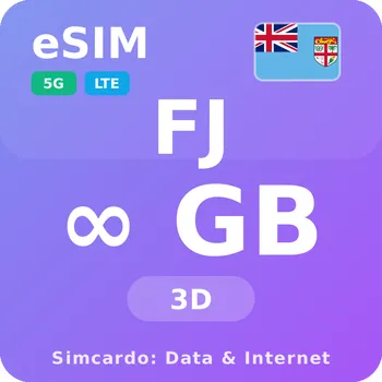 SIM karta Fidži Neomezený Mobilní Internet - eSIM 3 dní datová SIM karta (esims_ULE_3D_FI_V2)
