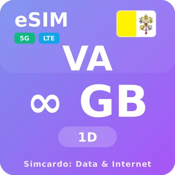 SIM karta Vatikán Neomezený Mobilní Internet - eSIM 1 dní datová SIM karta (esims_ULP_1D_UZ_V2)