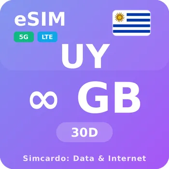 SIM karta Uruguay Neomezený Mobilní Internet - eSIM 30 dní datová SIM karta (esims_ULP_30D_US-HI_V2)