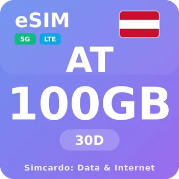 SIM karta Rakousko Mobilní Internet - eSIM 100GB 30 dní datová SIM karta