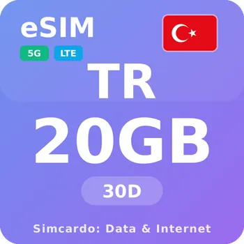 SIM karta Turecko Mobilní Internet - eSIM 20GB 30 dní datová SIM karta