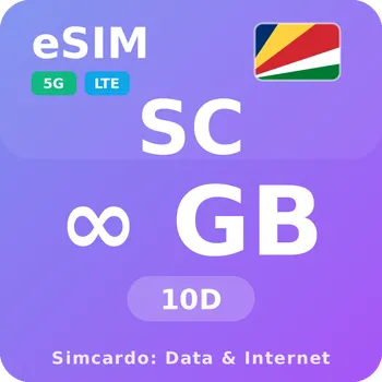 SIM karta Seychely Neomezený Mobilní Internet - eSIM 10 dní datová SIM karta