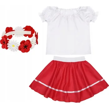 Karnevalový kostým KOSTÝM KROJ SUKNĚ VĚNEC 98-110 3 díly