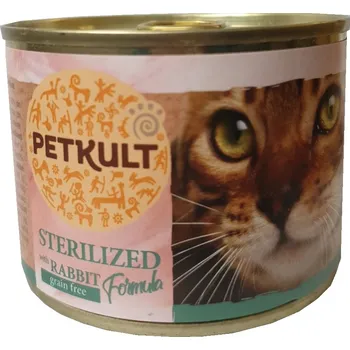 Krmivo pro kočku Petkult cat konz. STERILISED králík