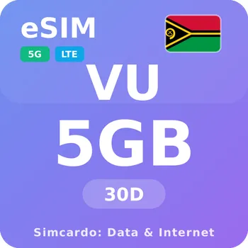 SIM karta Vanuatu Mobilní Internet - eSIM 5GB 30 dní datová SIM karta