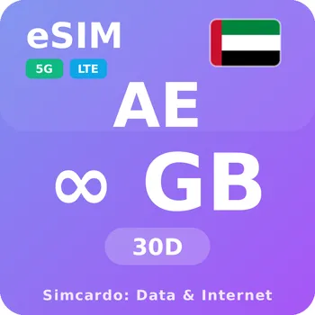 SIM karta Spojené arabské emiráty Neomezený Mobilní Internet - eSIM 30 dní datová SIM karta (esims_ULP_1D_ZM_V2)