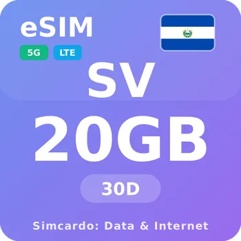 SIM karta Salvador Mobilní Internet - eSIM 20GB 30 dní datová SIM karta