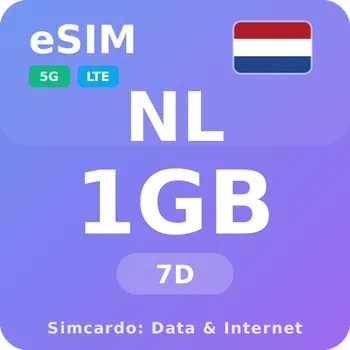 SIM karta Nizozemsko Mobilní Internet - eSIM 1GB 7 dní datová SIM karta