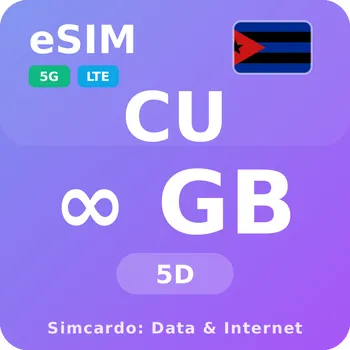 SIM karta Kuba Neomezený Mobilní Internet - eSIM 5 dní datová SIM karta (esims_ULE_5D_CR_V2)