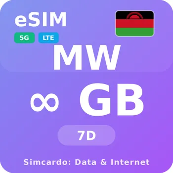 SIM karta Malawi Neomezený Mobilní Internet - eSIM 7 dní datová SIM karta