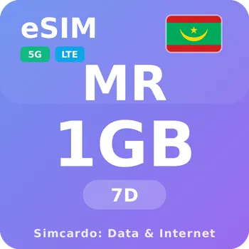 SIM karta Mauritánie Mobilní Internet - eSIM 1GB 7 dní datová SIM karta