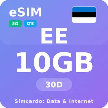 SIM karta Estonsko Mobilní Internet - eSIM 10GB 30 dní datová SIM karta