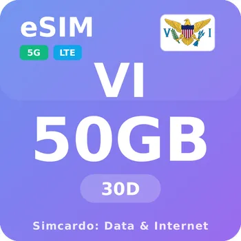 SIM karta Americké Panenské ostrovy Mobilní Internet - eSIM 50GB 30 dní datová SIM karta