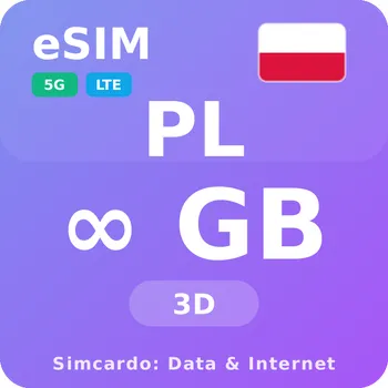 SIM karta Polsko Neomezený Mobilní Internet - eSIM 3 dní datová SIM karta (esims_ULE_3D_PK_V2)