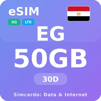 SIM karta Egypt Mobilní Internet - eSIM 50GB 30 dní datová SIM karta