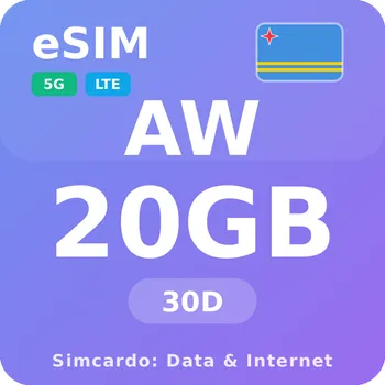 SIM karta Aruba Mobilní Internet - eSIM 20GB 30 dní datová SIM karta