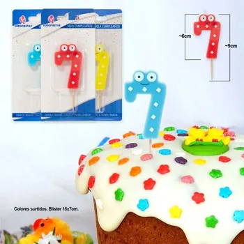 Dortová svíčka Barevná narozeninová svíčka Číslice 7 na dort