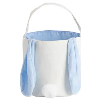 Nákupní taška Lněná taška BUNNY 23 x 35 cm modré uši sublimace termotransfer