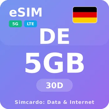SIM karta Německo Mobilní Internet - eSIM 5GB 30 dní datová SIM karta