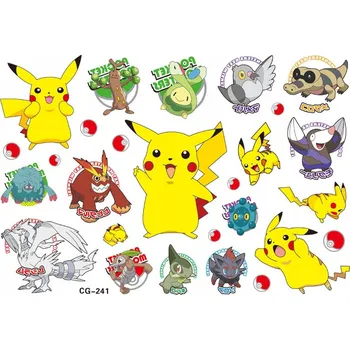 Odstranitelné tetování Smyvatelné tetování Pokémon Pikachu - Dočasné tetovačky mix