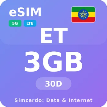 SIM karta Etiopie Mobilní Internet - eSIM 3GB 30 dní datová SIM karta