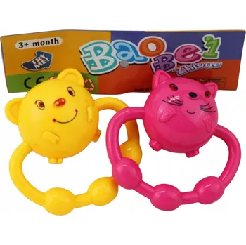 Hračka pro nejmenší Chrastítko hračka pro miminka 3+ senzorická hračka Sada x2