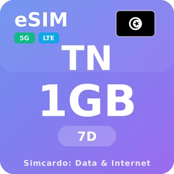 SIM karta Tunisko Mobilní Internet - eSIM 1GB 7 dní datová SIM karta