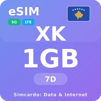 SIM karta Kosovo Mobilní Internet - eSIM 1GB 7 dní datová SIM karta