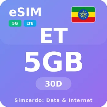 SIM karta Etiopie Mobilní Internet - eSIM 5GB 30 dní datová SIM karta