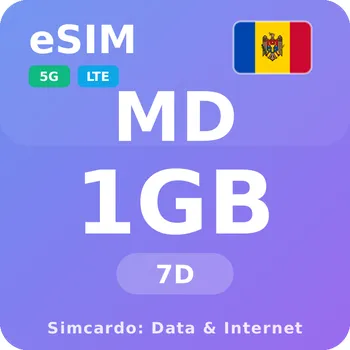 SIM karta Moldavsko Mobilní Internet - eSIM 1GB 7 dní datová SIM karta