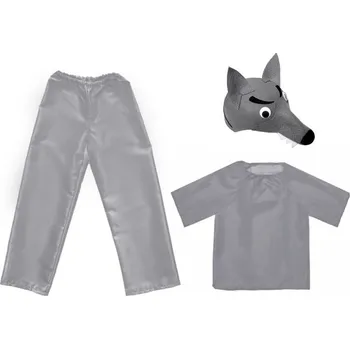 Karnevalový kostým KOSTÝM VLK KALHOTY HALENKA ČEPICE 98-110