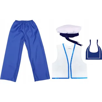 Karnevalový kostým KOSTÝM NÁMOŘNÍK KALHOTY ČEPICE LÍMEC 134-140