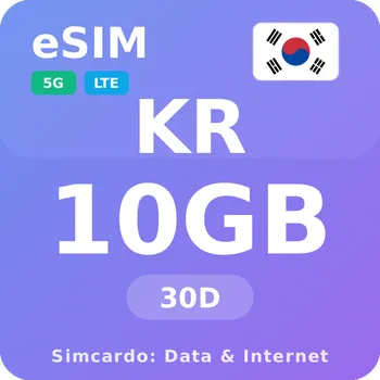 SIM karta Jižní Korea Mobilní Internet - eSIM 10GB 30 dní datová SIM karta