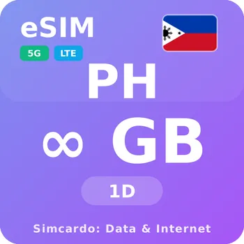 SIM karta Filipíny Neomezený Mobilní Internet - eSIM 1 dní datová SIM karta