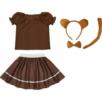 Karnevalový kostým KOSTÝM MEDVÍDEK, HALENKA, SUKNĚ, UŠI 98-110 5e